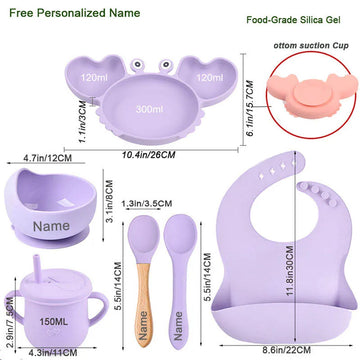 Personalized Name Baby's Feeding Set For Kids