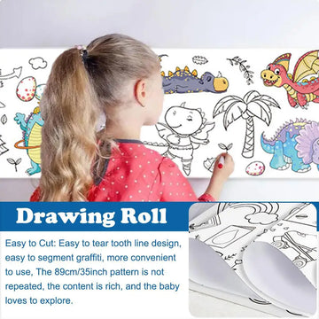 Children's Drawing Roll Sticky Color Filling Paper